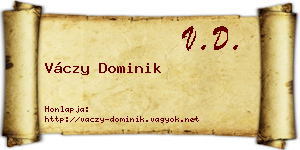 Váczy Dominik névjegykártya