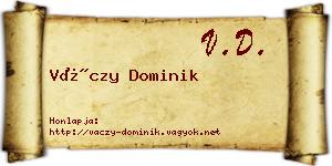 Váczy Dominik névjegykártya